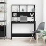 Schreibtisch mit Regalen, Schwarz Eichen-Optik, 102x45x148 cm. Bürotisch mit Ablagefächern.