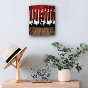 Design Schlüsselkasten aus Edelstahl mit E-Gitarren Motiv für 10 Schlüssel.