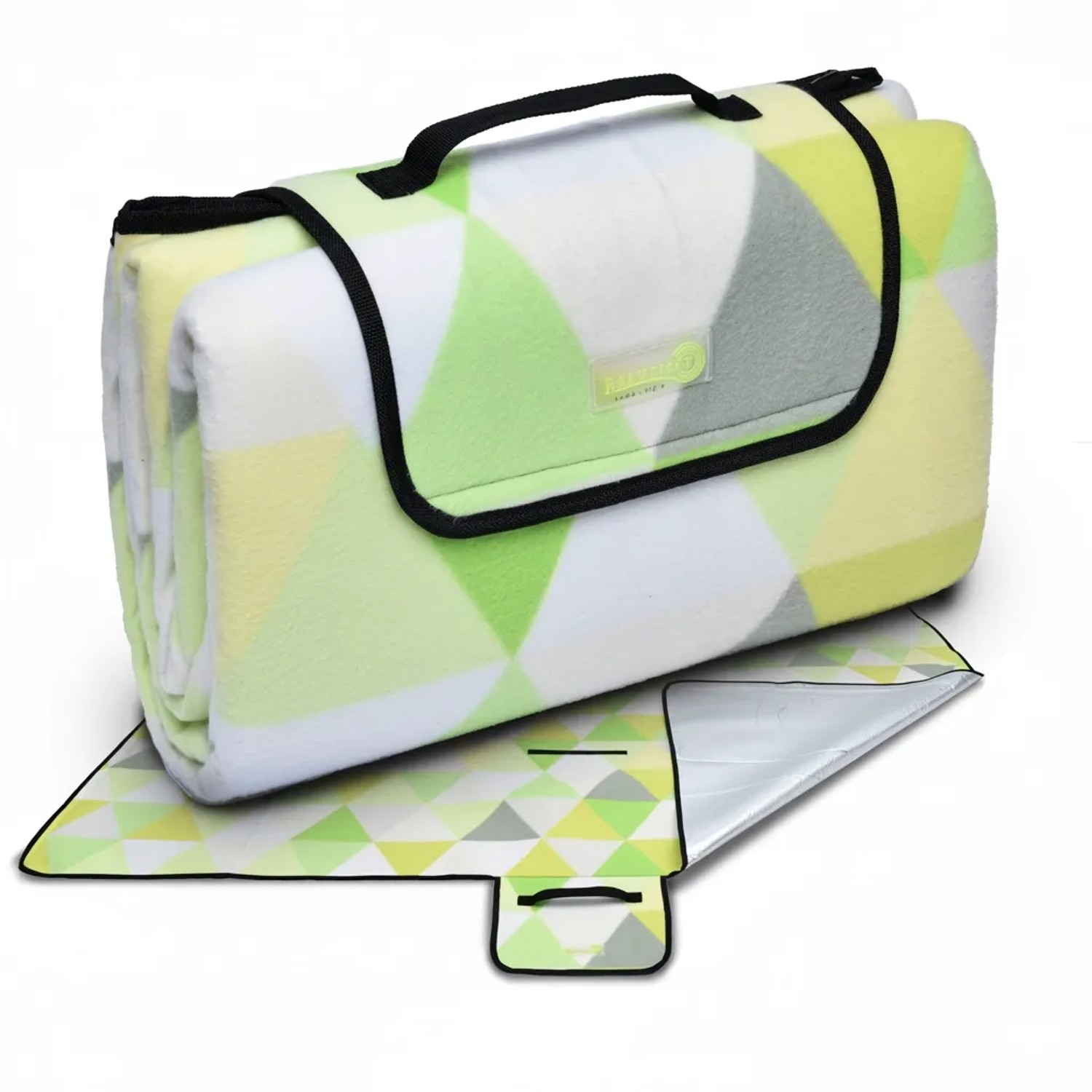 Beautissu Bella DE Picknickdecke 200x200cm Hellgrün Kariert