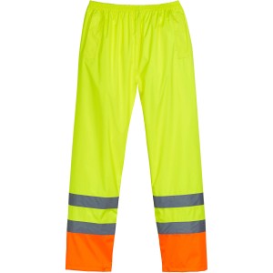 Scheibler Warnschutz Regenhose 8114, gelb-orange, Größe L. Wasserdichte Arbeitskleidung mit Reflektoren.
