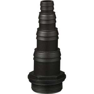 Schwarzer Ubbink Cascademax Adapter für Teichpumpen und Bachläufe.
