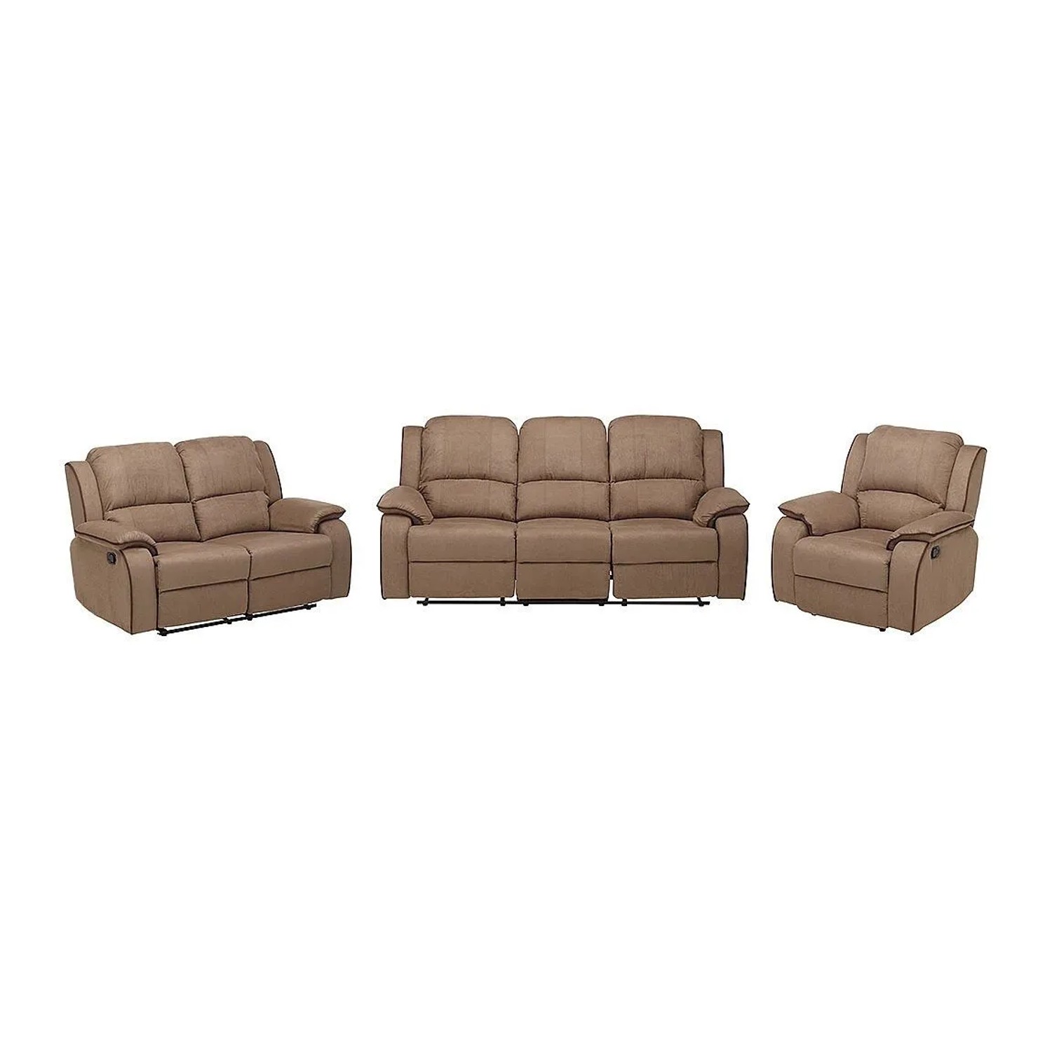 Vente-unique Couchgarnitur Mit Sessel Hernani Taupe 210 cm  158 cm  100 cm