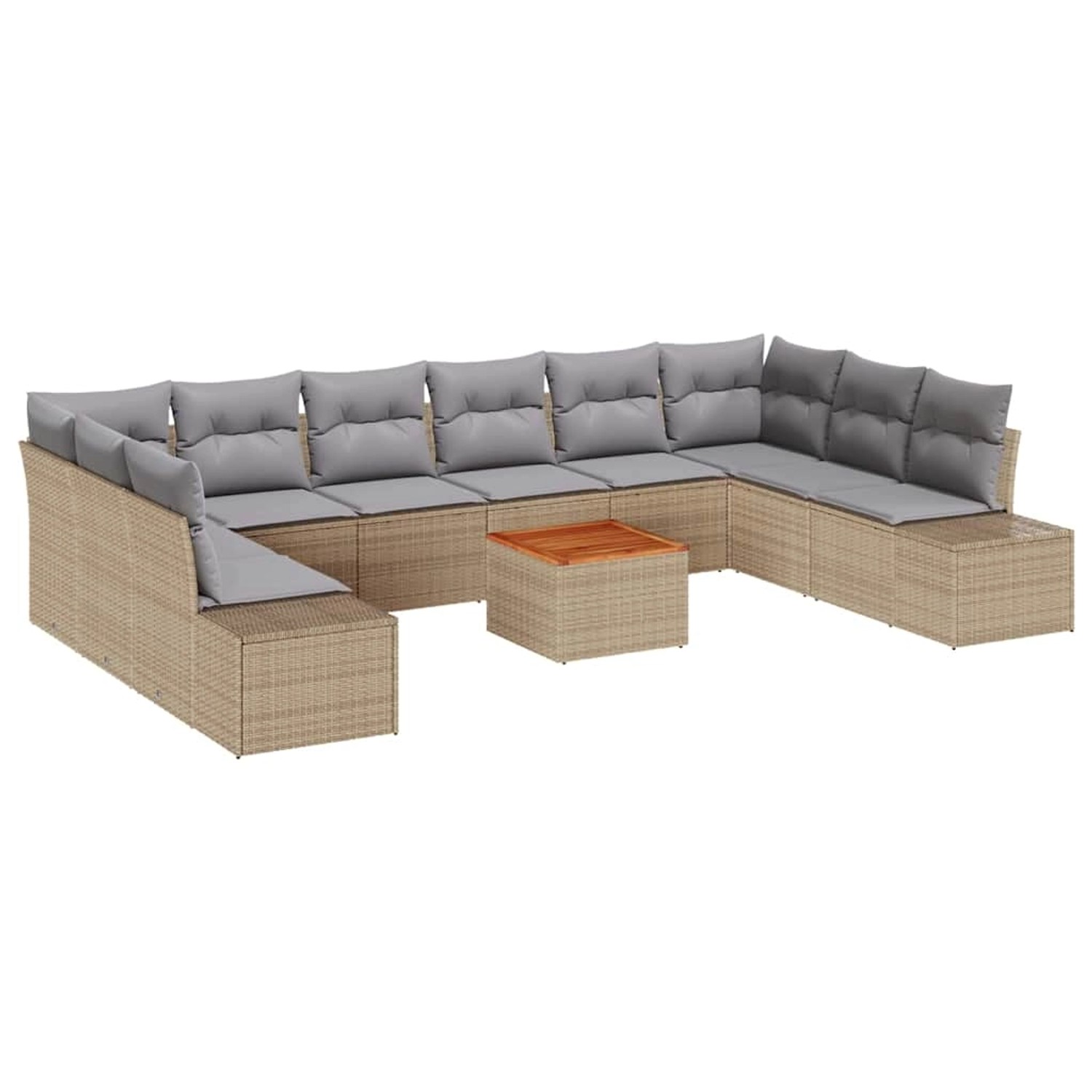 vidaXL Garten-Sofa-Set 11-Tlg Beige Hellgrau 3356677 günstig online kaufen