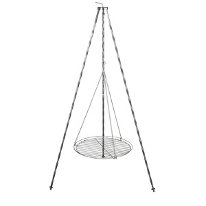 Buschbeck Dreibein für Feuerschale Ø 70 cm mit Grillrost, Stahl, höhenverstellbar.