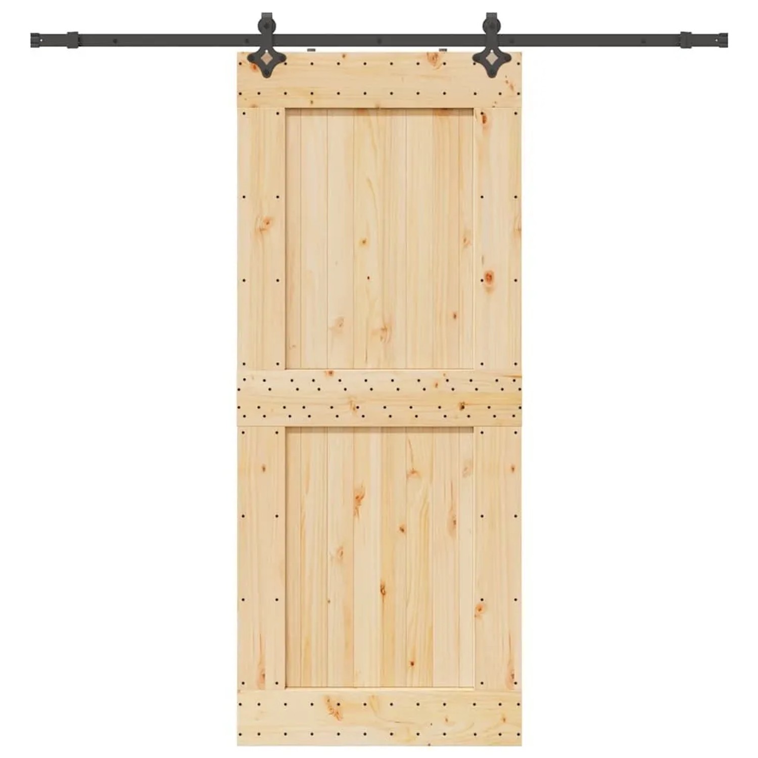 vidaXL Schiebetür mit Beschlag 95x210 cm Massivholz Kiefer 3332734 günstig online kaufen