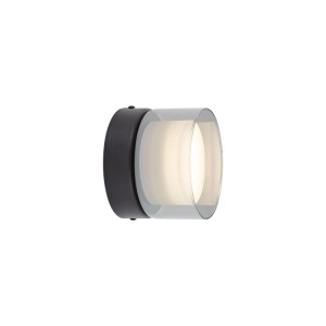 Moderne QAZQA Deckenleuchte Puck in Schwarz mit Rauchglas für stimmungsvolle Beleuchtung.
