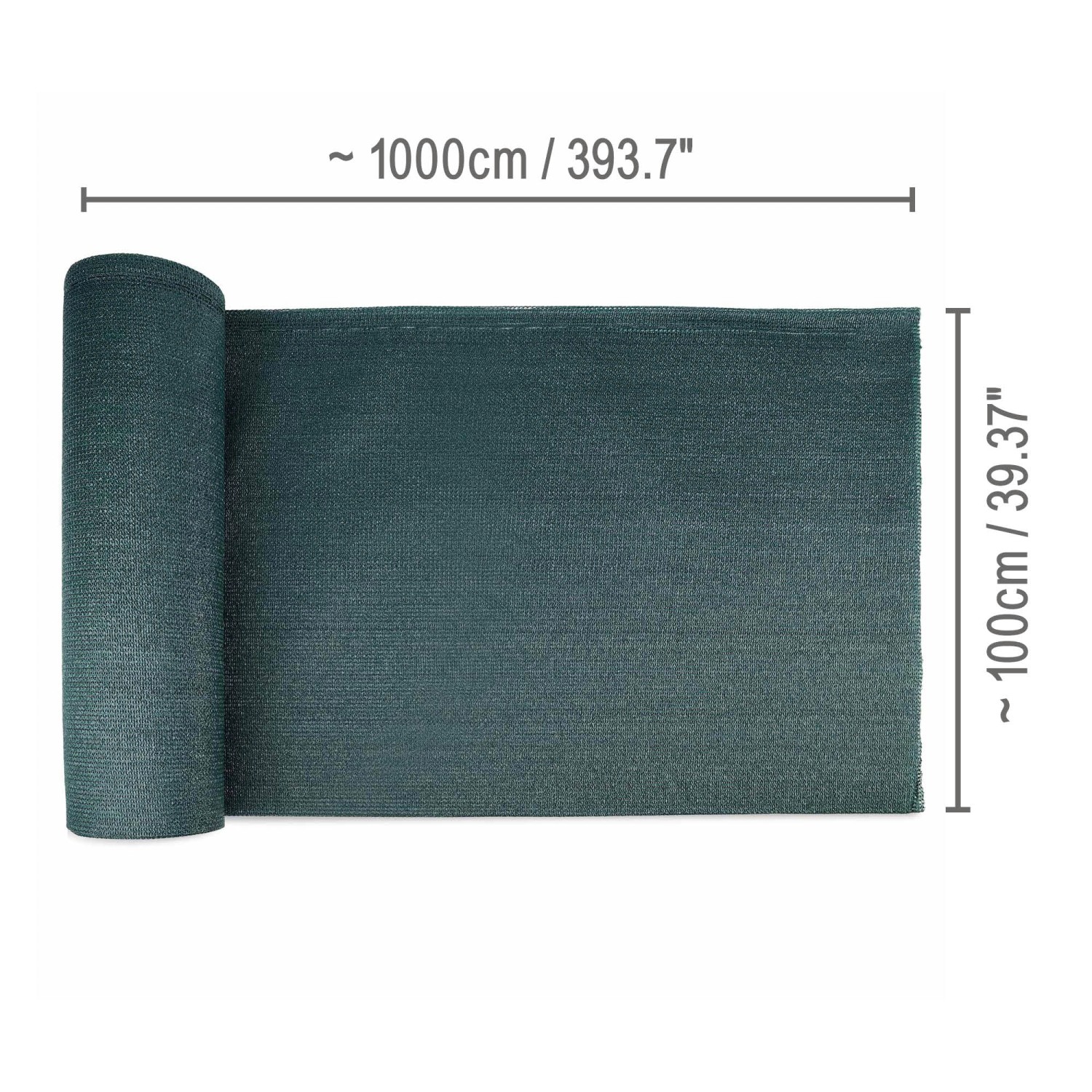 Sol Royal Schattiergewebe SG80, 100x1000cm, Grün, für Zaunbau & Sichtschutz.