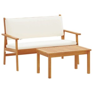 2-tlg. Garten-Sofa-Set aus Akazienholz mit Bank und Tisch. Ideal für Terrasse und Garten.