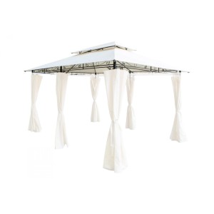 Lex Ersatzdach Pavillon 4x3m Wasserdicht Gartenpavillon Doppeldach Beige