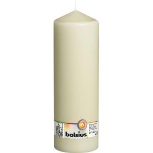 Bolsius Stumpenkerze, Elfenbein, 30 cm, lange Brenndauer. Dekorative Kerze für gemütliche Stunden.