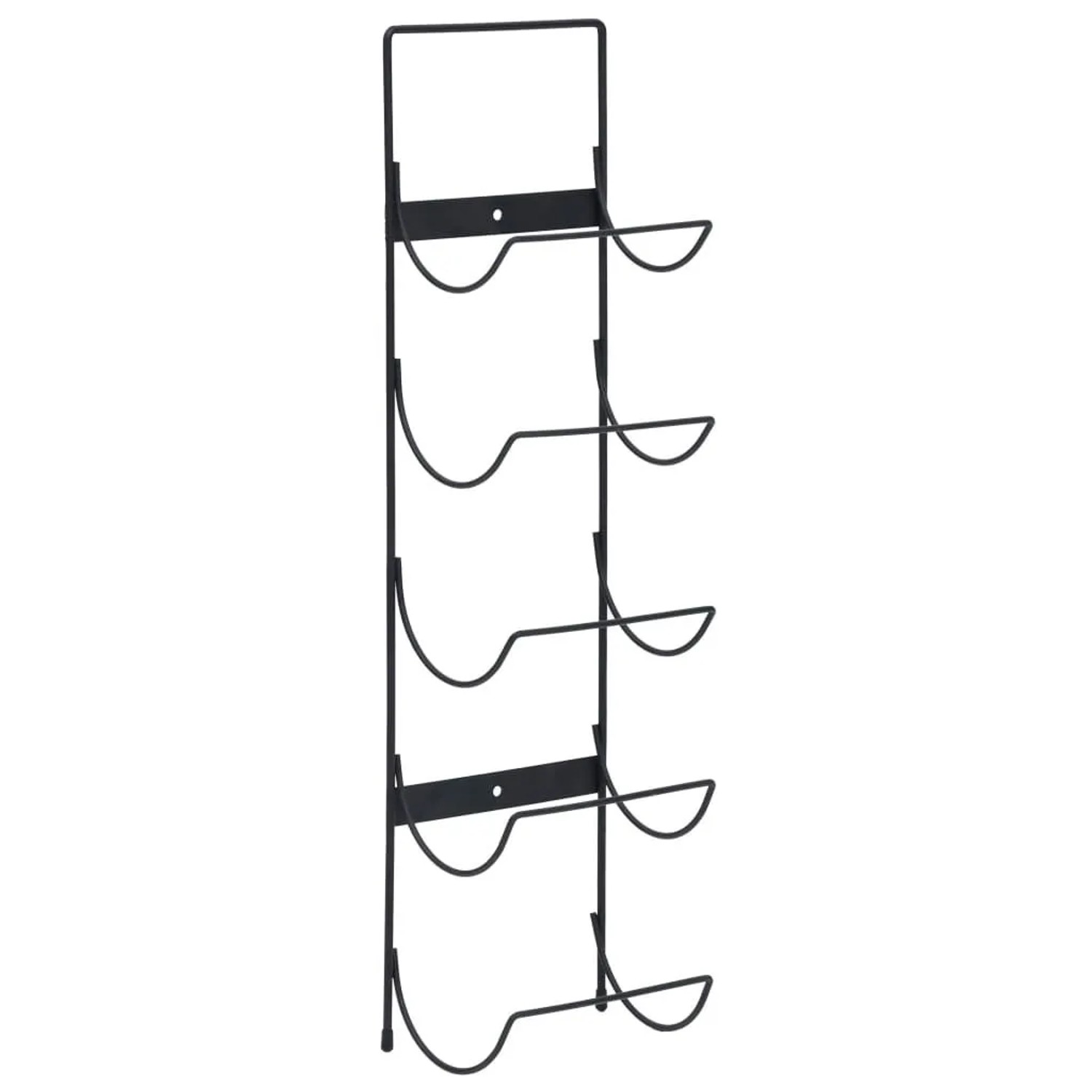 vidaXL Wand-Weinregal für 5 Flaschen Schwarz Eisen 325920