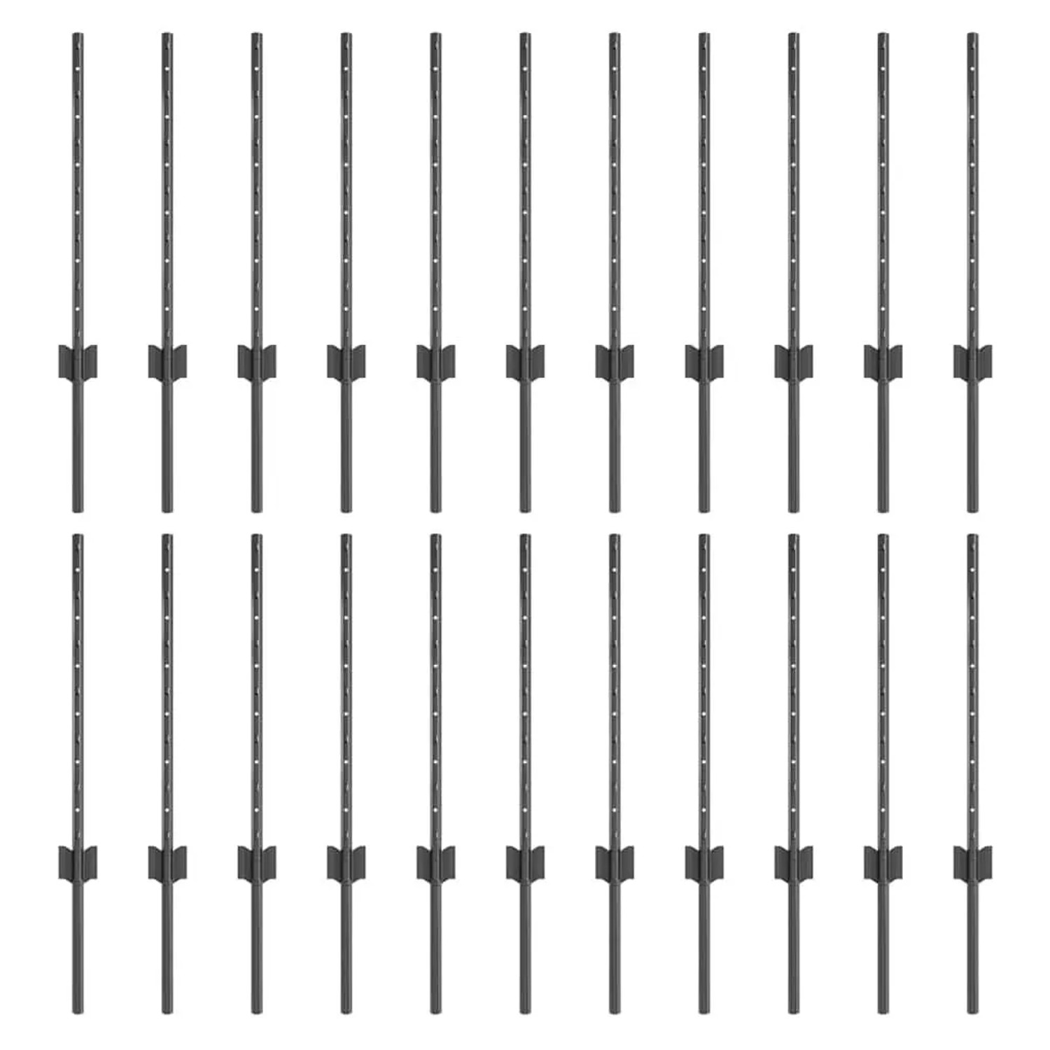 vidaXL Zaunpfosten 22 Stk Grau 100 cm Stahl 3335932