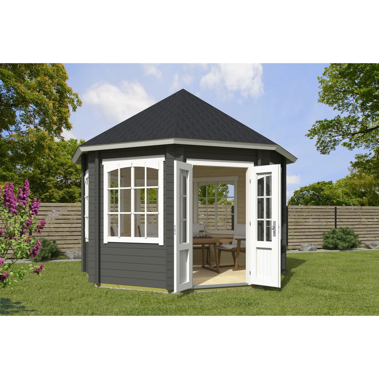 Lasita Pavilion Jamaica 346,8 cm x 346,8 cm Grau-Grün