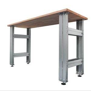 AR Shelving Werkbank (90x150x60cm) mit Holzplatte und verzinktem Stahlgestell.