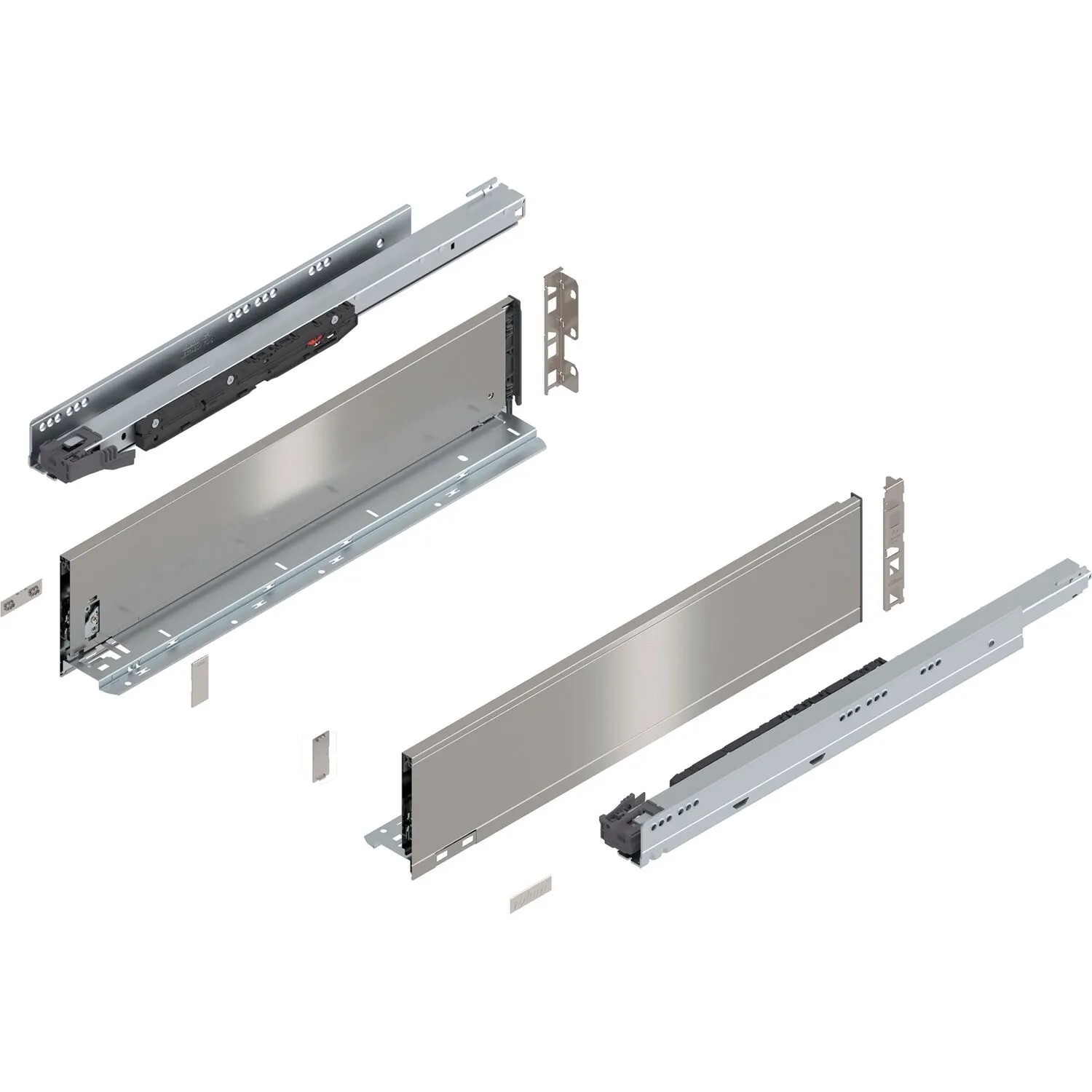 Blum Legrabox Pure Set Höhe K Tip-On Vollauszug 550 mm 70 kg Inox 1 Paar