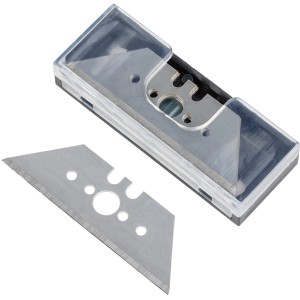 wolfcraft Trapezklingen, 10 Stück, 61mm, in Aufbewahrungsbox. Ersatzklingen für Messer.