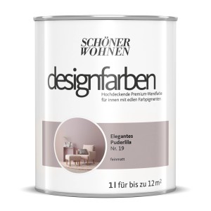 Schöner Wohnen Designfarbe Elegantes Puderlila, 1 Liter Dose, für bunte Wandfarben.