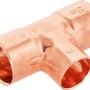 Löt-Reduzier-T-Stück aus Kupfer, 18 mm x 15 mm x 18 mm, für Kupferrohr-Installationen.