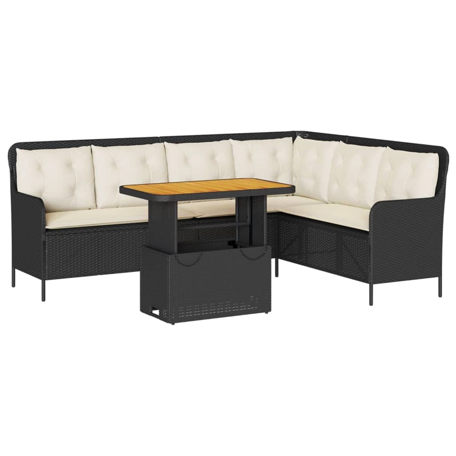vidaXL 2-Tlg Garten-Sofagarnitur mit Auflagen Schwarz Poly Rattan 3262087 günstig online kaufen