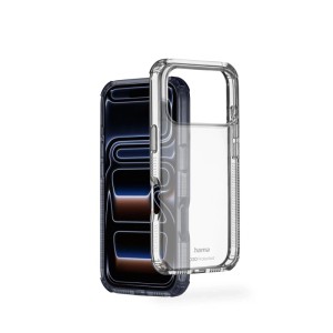 Transparente Hama Handyhülle Extreme Protect für iPhone 17 Pro, mit D3O-Schutz und verstärkten Kanten.
