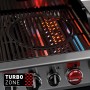 Detailaufnahme des Enders Gasgrill Uniq 4 IK Cruster mit aktivierter Turbo Zone.