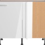 Optifit Eck-Unterschrank Rurik986, 100/65x87x58,4 cm, Weiß Glanz, mit Tür und Griff.