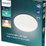 Verpackung der Philips LED-Deckenleuchte Moire CL200, 20W, Weiß. Augenschonendes Licht.