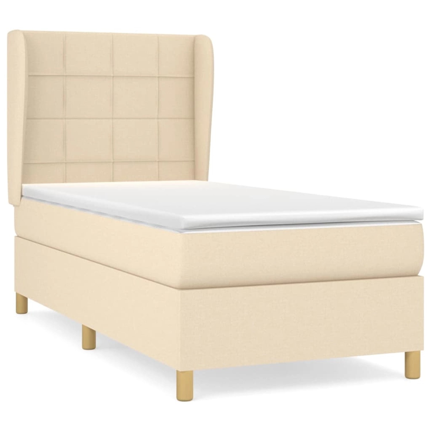 vidaXL Boxspringbett mit Matratze Creme 80x200 cm Stoff 3128482 günstig online kaufen