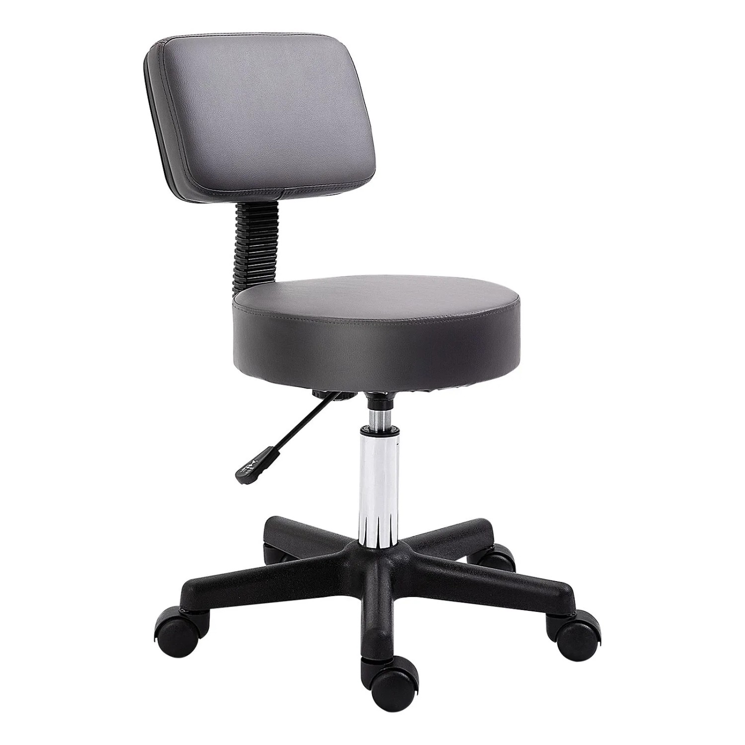 HOMCOM Rollhocker Höhenverstellbar mit Lehne Ø35 x 72-84 cm