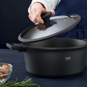 Gourmesto Kochtopf Black Line in Schwarz &Oslash  ca. 28cm