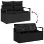Schwarzes 6-tlg. vidaXL Garten-Sofa-Set aus Poly Rattan mit Stauraum.