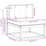 vidaXL Outdoor Mittelsofa aus Akazie, Naturholz mit beigen Kissen. Gartenmöbel.