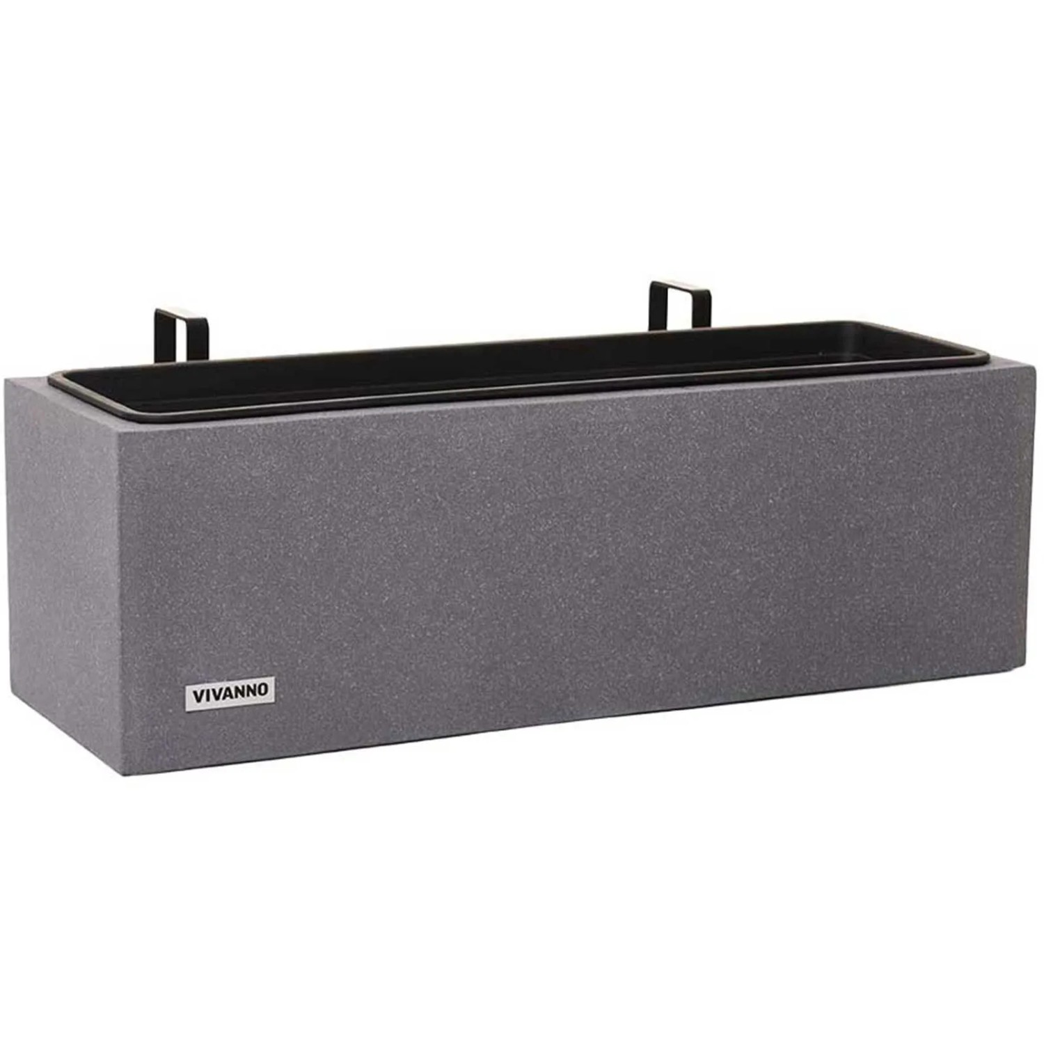 Vivanno Blumenkasten Benno 62 cm x 22 cm x 22 cm Felsgrau
