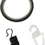 Gardinia Gardinenringe Industrial Home, schwarz, 10er-Set. Ringe mit Gleiteinlage und Zubehör.