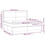 vidaXL Boxspringbett dunkelgrau 200x200 cm mit Matratze und Topper, Maße