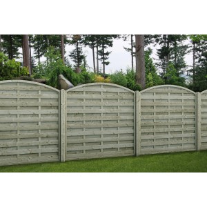 Sichtschutzzaun Hamburg, druckimprägniert, mit Bogen, aus Kiefernholz für den Garten.