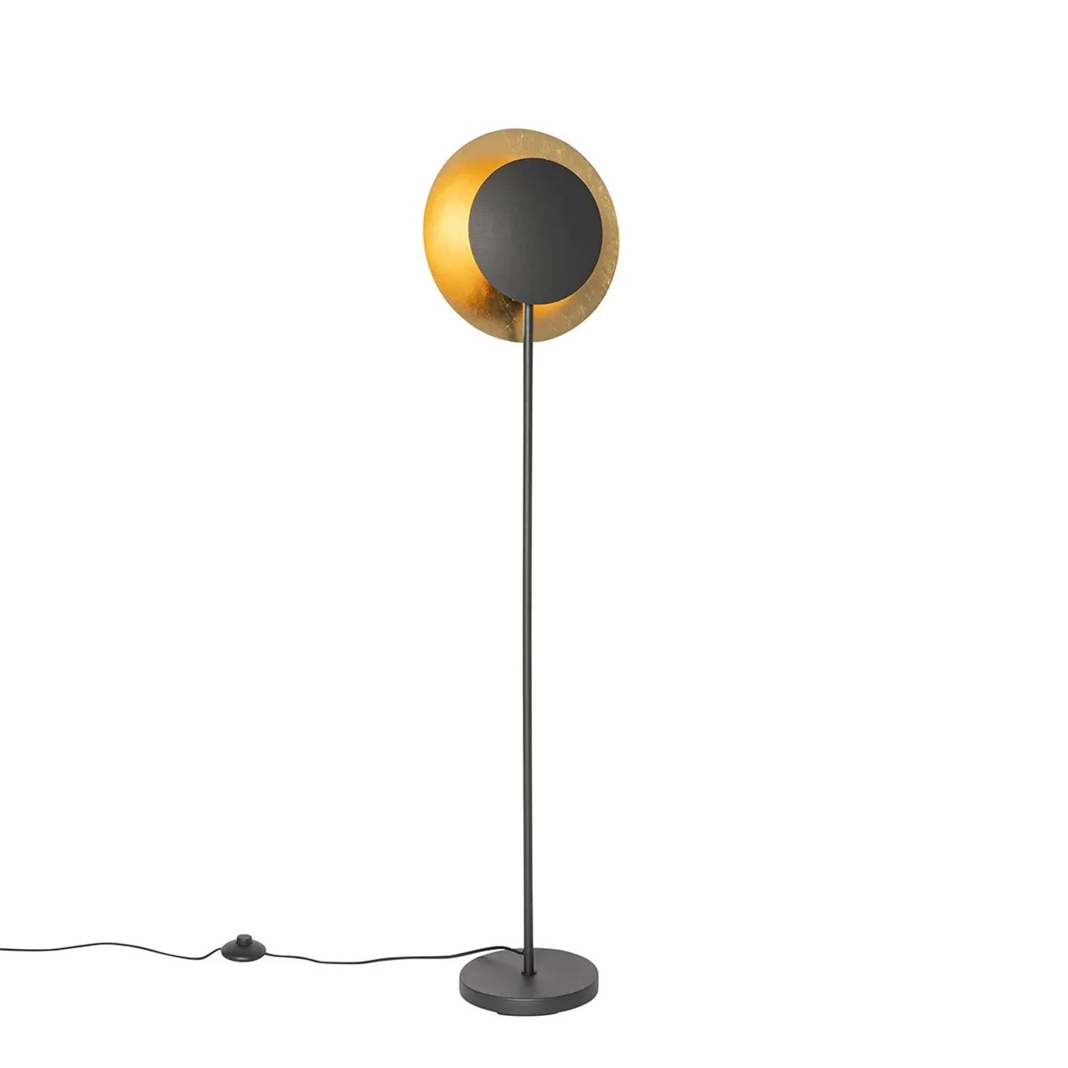 QAZQA Art Deco Stehlampe Schwarz mit Gold Emilienne