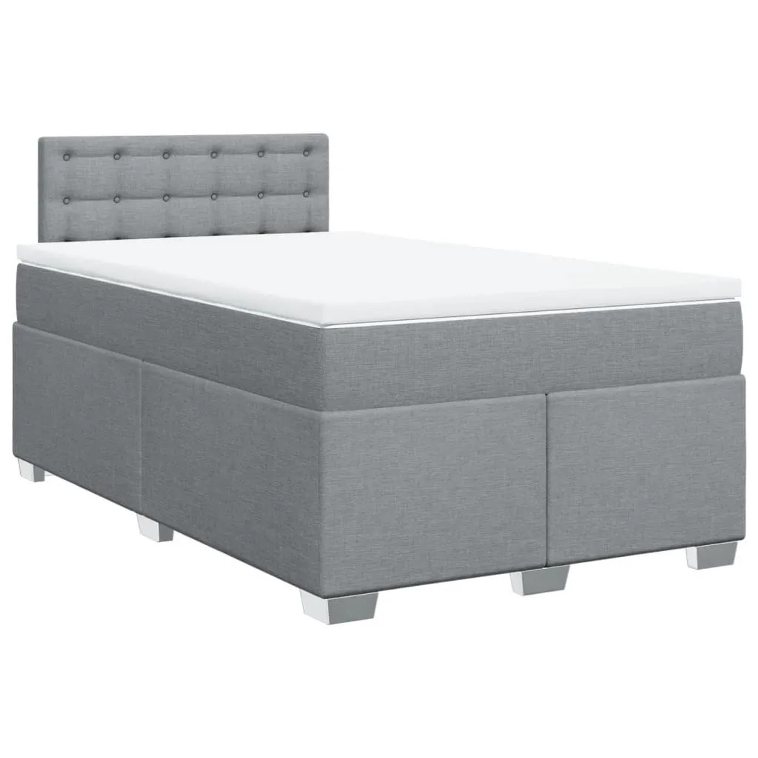 vidaXL Boxspringbett mit Matratze Hellgrau 120x200 cm Stoff 3288169