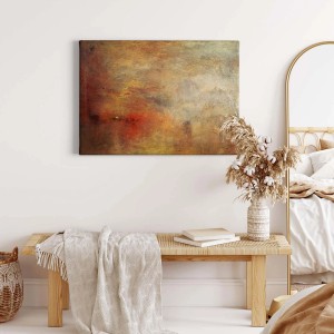 Abstraktes Wandbild in Orange und Beige von Bricoflor, Leinwandbild für Wohnzimmer und Büro.