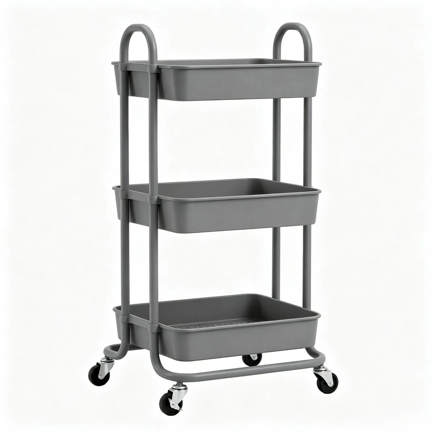 Sekey Servierwagen Rollwagen 35 cm Breit mit 3 Ebenen Badezimmer Küche