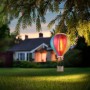Globo Solar Heißluftballon Deko-Leuchte, schwarz-matt, mit bunten Schirm für Garten und Terrasse.