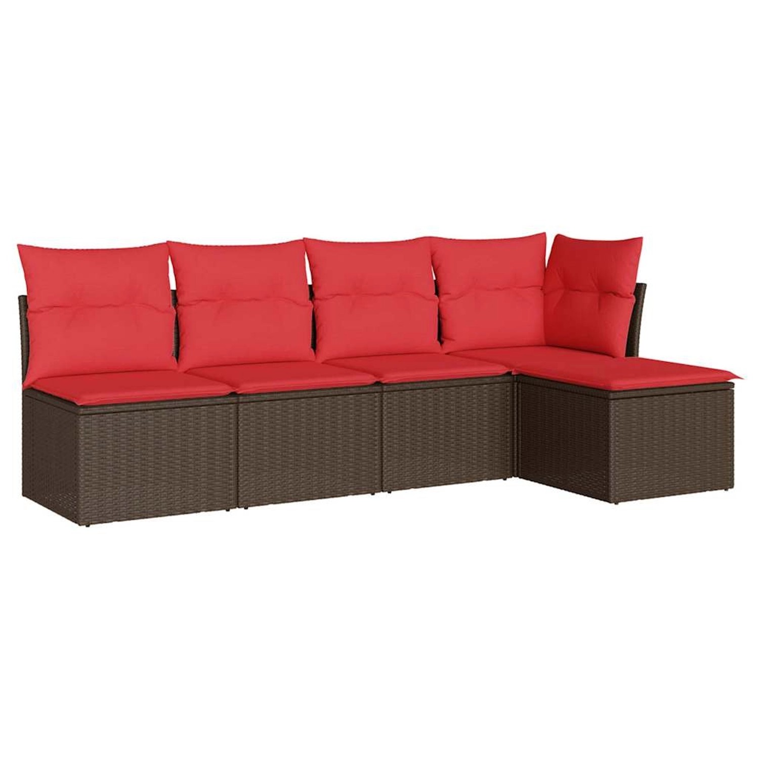 vidaXL 5-Tlg Garten-Sofagarnitur mit Kissen Braun Poly Rattan 3217524 günstig online kaufen