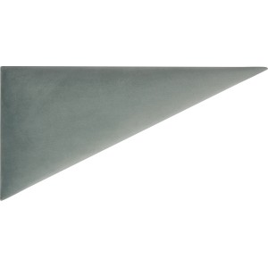 Mintfarbenes Wandkissen Dreieck, 15x30 cm, aus Samt. Dekoratives Wandpaneel für Wohnraumgestaltung.