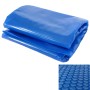 Blaue MCW Pool Abdeckung 10x5m, rechteckig, 400µm, aufgerollt.