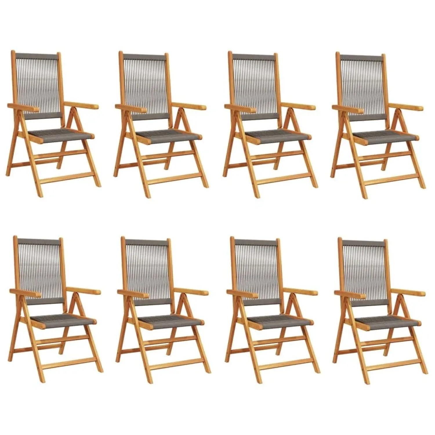 vidaXL Gartenstuhl Verstellbar 8 Stk Grau Massivholz Akazie 3214534 günstig online kaufen
