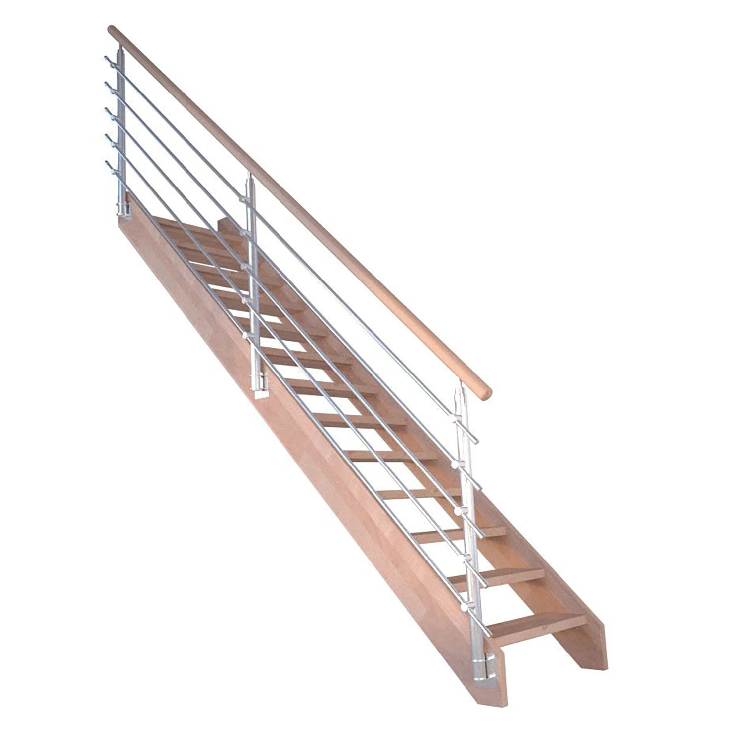 Treppe Mykonos Pro Buche Gerade 80 cm Design-Geländer-Edelstahl FSC® günstig online kaufen