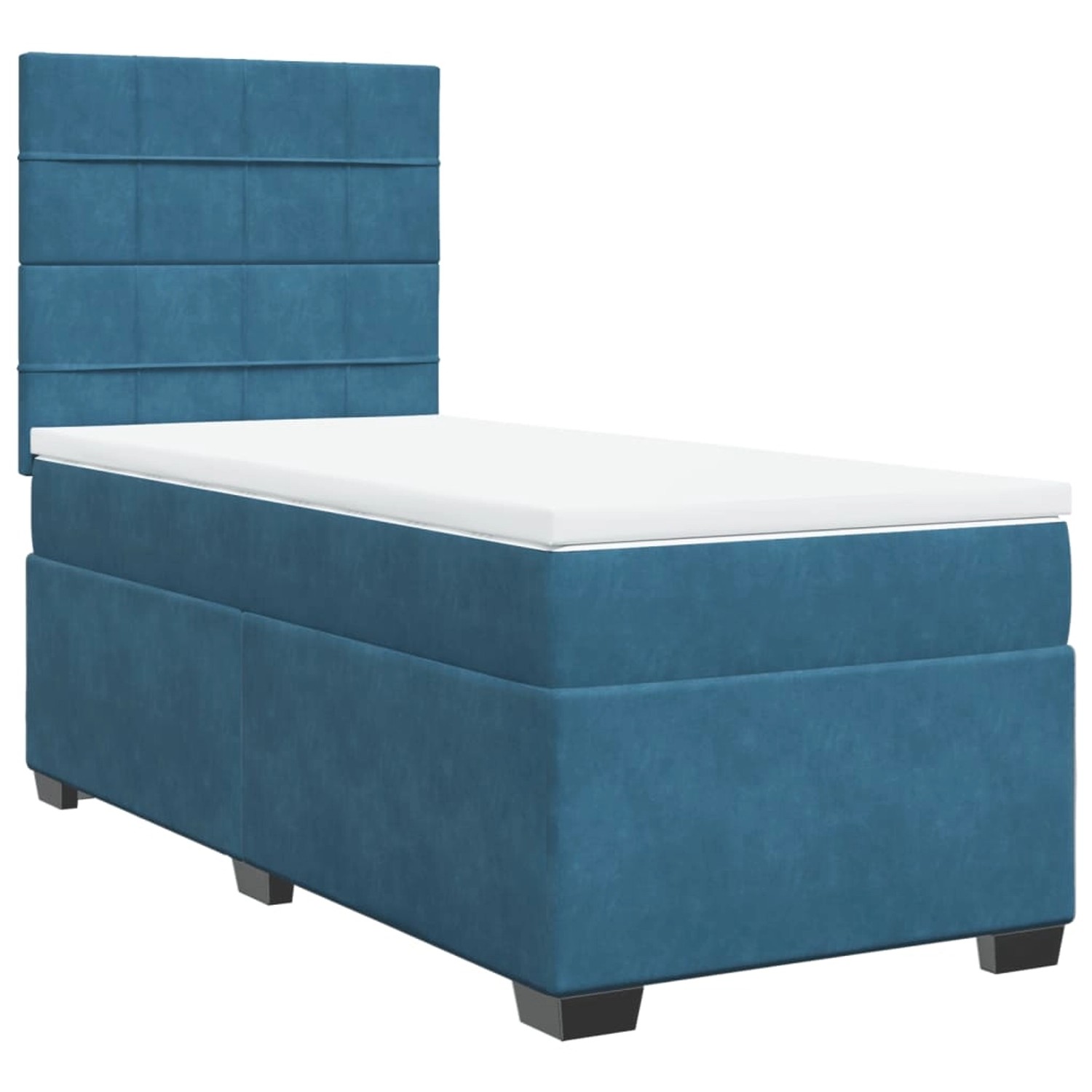 vidaXL Boxspringbett mit Matratze Blau 100x200 cm Samt2107146 günstig online kaufen
