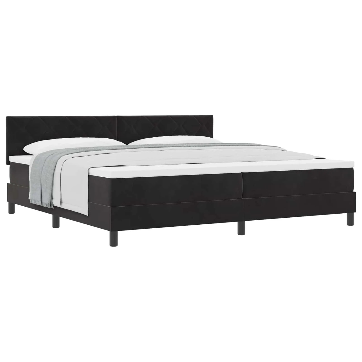 vidaXL Boxspringbett mit Matratze Schwarz 200 x 200 cm Samt 3339262 günstig online kaufen