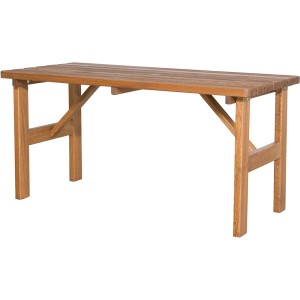 Rechteckiger, brauner Klapptisch „Tessin“ (73x150 cm) aus Holz für den Garten.