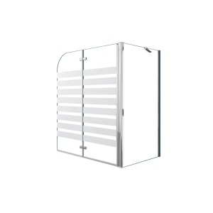 Duschparadies 120 x 140 cm Badewannenaufsatz Mit 70cm Seitenwand 2-tlg Faltwand 6mm NANO ESG-Sicherheitsglas Duschabtrennung Eck Links Montage